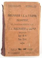 1913 Bp. VI. Nagymező utca, Brunner I. L. és Társa Budapest árjegyzék, széteső állapotban, 880p