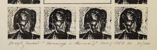 Joseph Kádár (1936-2019): "Hommage á Kassák", 1987-1990. Elektrográfia, papír, jelzett, sz...