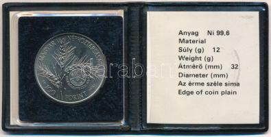 1981. 100Ft Ni "FAO I. - Világélelmezési nap" fekete műbőr tokban, tanúsítvánnyal T:BU
Ad...