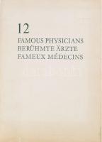 Kass János (1927-2010): 12 híres orvos.12 Famous Physicians. Csak 11 rézkarc a 12-ből. Rézkarc, papír, jelzett a dúcon, 19x9 cm. kísérőfüzettel. Kiadói papírmappában.