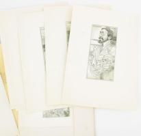 Kass János (1927-2010): 12 híres orvos.12 Famous Physicians. Csak 11 rézkarc a 12-ből. Rézkarc, papí...