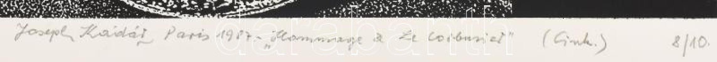 Joseph Kádár (1936-2019): Hommage a Le Corbusier. Szitanyomat, papír, jelzett, számozott (8/10). 27x...