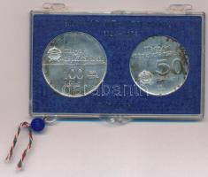 1974. 50Ft Ag + 100Ft Ag "50 éves a Magyar Nemzeti Bank" érmepár, eredeti "MNB" ...