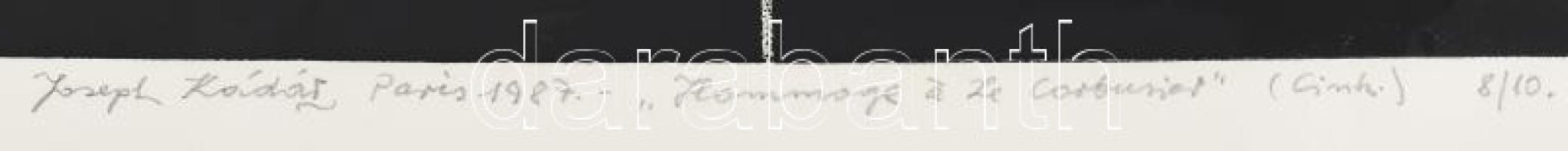 Joseph Kádár (1936-2019): Hommage a Le Corbusier. Szitanyomat, papír, jelzett, számozott (8/10). 27x...