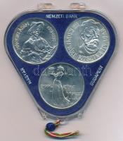 1977. 200Ft Ag (3xklf) "Magyar festők II. / Csontváry, Mányoki, Rippl-Rónai" érmesor plombált Magyar Nemzeti Bank műanyag tokban T:BU patina Adamo EM52, EM53, EM54