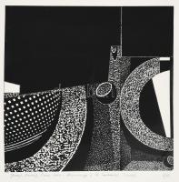 Joseph Kádár (1936-2019): Hommage a Le Corbusier. Szitanyomat, papír, jelzett, számozott (8/10). 27x27 cm