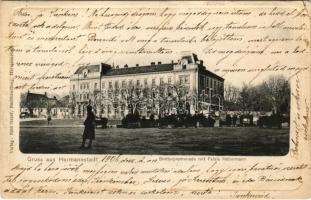 1906 Nagyszeben, Hermannstadt, Sibiu; Bretterpromenade mit Palais Habermann / sétány és palota. Karl Graef kiadása / promenade and palace (ázott / wet damage)