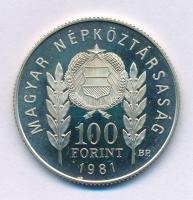 1981. 100Ft Cu-Ni-Zn "Bulgária 1300 éves" műbőr tokban T:AU (PP) kis patina Adamo EM67