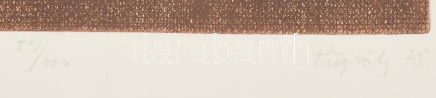 Püspöky István (1950-2018). Hommage a Bartók, 1978. Rézkarc, papír. Jelzett. Számozott (59/100). 30x...