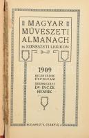 1909 Magyar Művészeti Almanach és Színészeti Lexikon D-F, egészvászon kötés, gerinc sérült, kopottas...