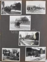 cca 1940-1944 Fotóalbum a II. világháború idején, ukrán területen készült képekkel: vidéki életképek...
