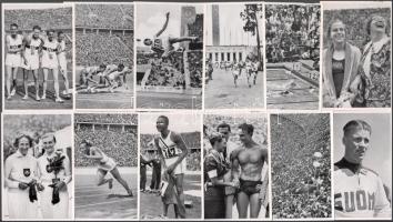 1936 Kb. 100 db Berlini olimpia gyűjtői cigarettakép, fekete-fehér fotókkal, köztük több magyar vona...