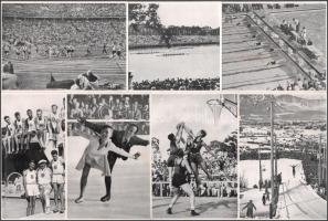 1936 Kb. 100 db Berlini nyári és Garmisch Partenkircheni téli olimpia gyűjtői cigarettakép, fekete-f...