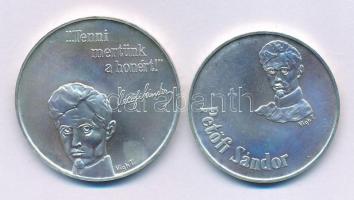 1973. 50Ft Ag + 100Ft Ag "Petőfi" érmepár "Budapest Bank Rt." fóliatokban T:BU Adamo EM41, EM42