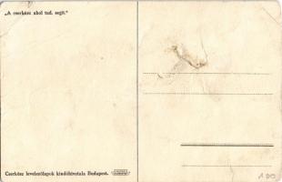 A cserkész ahol tud, segít. Cserkész levelezőlapok kiadóhivatala, Klösz Coloroffset / Hungarian boy ...