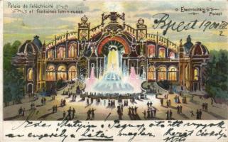 1900 Paris, Exposition Universelle, Palais de l'Electricite (champ de Mars) / World's Fair, Expo, Palace of Electricity. litho (EB)