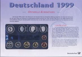 Németország 1999A Német Posta speciális kiadása, emlékpénzek és bélyegek kombinációja; 1Pf-5M össz. ...