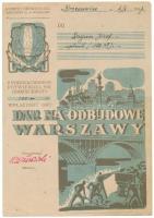 Lengyelország 1947. "Varsó újjáépítésére" téglajegy 100Zl értékben, kitöltve, aláírva T:XF, hajtatlan, pici szakadások, sarokhajlás Poland 1947. "Rebuilding Warsaw" brick ticket in 100 Zlotych value, completed, signed C:XF, unfolded, tiny tears, folded corner