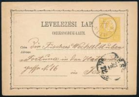 1872 2kr díjjegyes levelezőlap "SEMLIN" - Pest