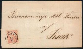 1871 Kőnyomat 5kr levélen "(L)EKENIK" (Gudlin 350p) - "SISAK"