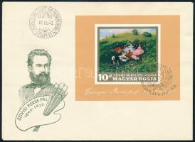 1966 Festmény (I.) vágott blokk FDC-n (4.000)