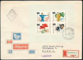 1966 Bélyegnap (39.) vágott blokk ajánlott FDC-n (5.500)