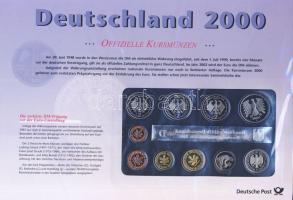 Németország 2000D Német Posta speciális kiadása, emlékpénzek és bélyegek kombinációja; 1Pf-5M össz. ...