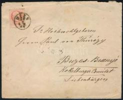 1868 5kr látványosan elfogazva levélen "WIEN" - Búzás-Besenyő