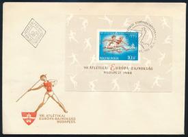 1966 Atlétikai EB vágott blokk FDC-n (4.000)