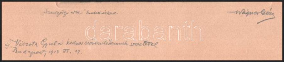 Wágner Géza (1879-1939): Szentgyörgyi utca. Rézkarc, papír, jelzett, Wágner Géza autográf ajándékozá...