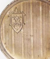 Ezüst (Ag) Doxa zsebóra. szép, ropbuszos számlappal, működőképes, jelzett, fém óralánccal d: 46 mm