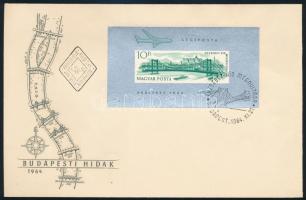 1964 Erzsébet híd vágott blokk FDC-n (20.000)