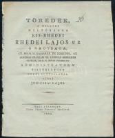 1808 Nagyvárad, Töredék, a' mellyet méltóságos Kis-Rhédei Rhédei Lajos úr ő nagysága [...], 8p