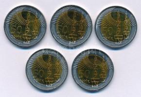 Azerbajdzsán 2021. 50q bimetál (5x) T:AU, patina Azerbaijan 2021. 50 Qepik bimetal (5x) C:AU, patina