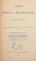 Cato bölcs mondásai. Latinul és magyarul. Bp., 1891, MTA. Félvászon kötés, kissé kopottas állapotban.