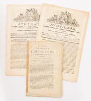 1837 3 db újság: Nemzeti társalkodó 1837/15. szám + 2 Athenaeum szerk: Schedel, Vörösmarty, Bajza. 1840/ 29. 30. szám