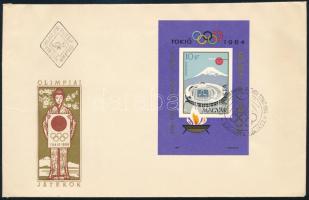 1964 Olimpia (II.) - Tokió vágott blokk FDC-n (5.000)