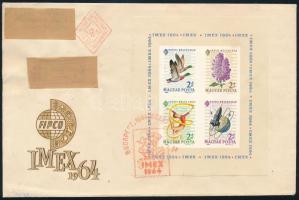 1964 Bélyegnap (37.) vágott blokk FDC-n, majd 1971-ben újra felhasználták a borítékot ajánlott nyomtatványhoz (5.500+)