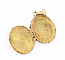 Arany (Au) 14K finoman cizellált nyitható képtartó medál, jelzett, 2,5×1,5 cm, nettó: 4,7 g