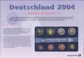 Németország 2004A Német Posta speciális kiadása, emlékpénzek és bélyegek kombinációja; 1c-2€ össz. 8 db érme szettben T:PP