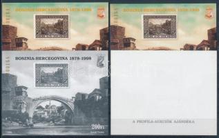 1998/18 Bosznia-Hercegovina 4 db-os emlékív garnitúra, azonos sorszámmal (30.000)