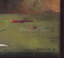 Mayer Alajos (1878-1953): Csendélet. Olaj, vászon. Jelzett. Dekoratív fakeretben. 50x40 cm