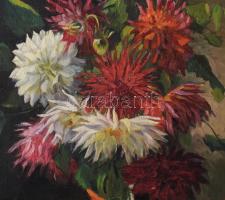 Mayer Alajos (1878-1953): Csendélet. Olaj, vászon. Jelzett. Dekoratív fakeretben. 50x40 cm