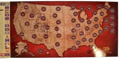 Amerikai Egyesült Államok jó állapotú gyűjtőalbum az 1999-2008 közt kiadott "50 állam" 1/4...