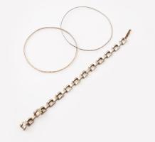 2 db ezüst (Ag) karkötő, jelzett össz 34 g vastag 20 cm