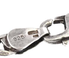 Ezüst(Ag) masszív fantáziaszemes nyaklánc, jelzett, h: 56 cm, nettó: 23,8 g