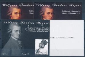 2006/3 Mozart 4 db-os emlékív garnitúra azonos sorszámmal (25.000)