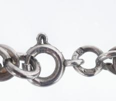 Ezüst(Ag) masszív walles nyaklánc, jelzett, h: 45 cm, nettó: 20,6 g