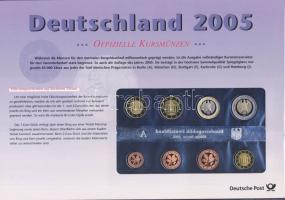 Németország 2005A Német Posta speciális kiadása, emlékpénzek és bélyegek kombinációja; 1c-2€ össz. 8 db érme szettben T:PP