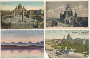 21 db régi külföldi város képeslap vegyes minőségben / 21 pre-1945 European town-view postcards in mixed quality